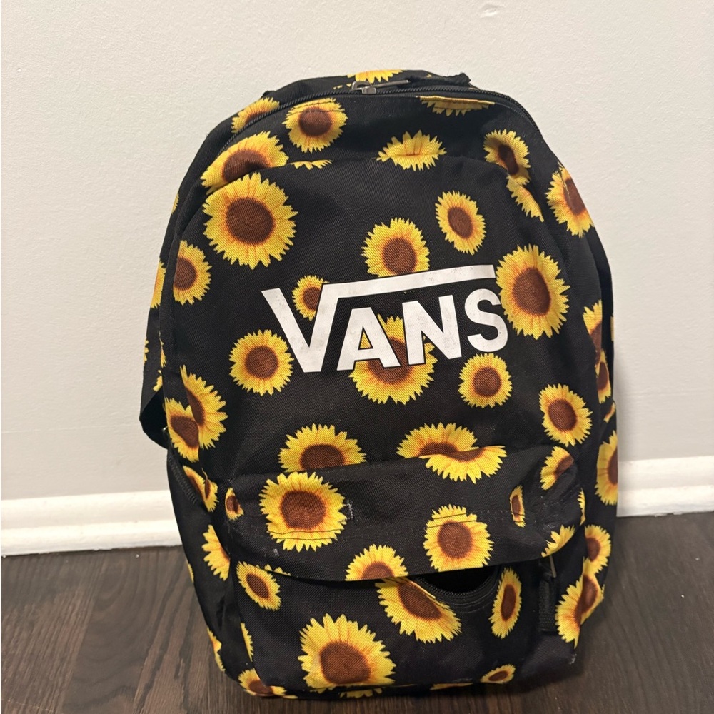 Vans Black and Yellow Sunflower Backpack